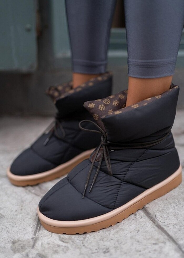 Teemo kadın siyah paraşüt kumaş bot - Görsel 5