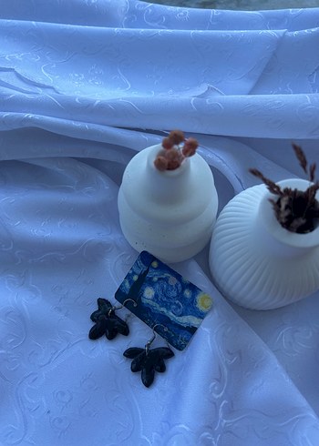 Beden Bohem Mini Polimer kil yeşil Küpe