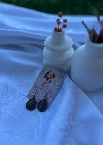 Beden beyaz Renk Mini Bohem Renkli Küpe