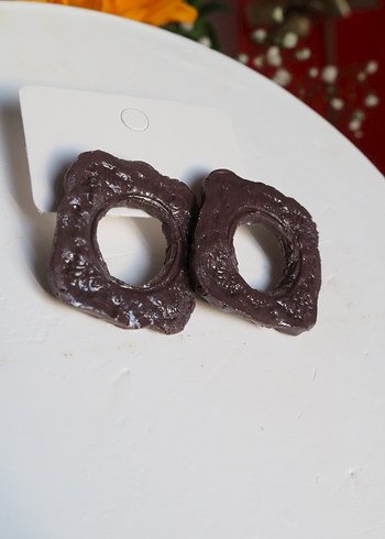 Kahverengi Vintage Erkek Küpeler - Görsel 2