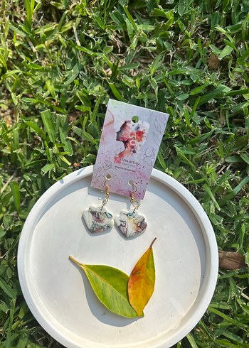 Beyaz Mini Desenli el yapımı Polimer kil Küpe Bohem Küpe