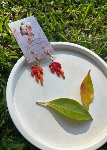 Alev desenli Desenli el yapımı Polimer kil Küpe Bohem Küpeler