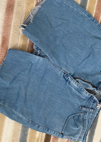 Mango Gri Tonlu Kadın Denim mini şort
