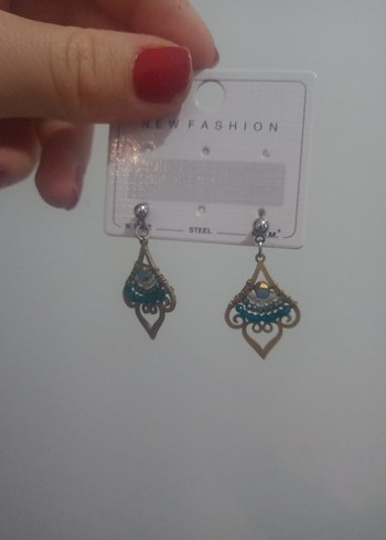 Accessorize Boncuklu Turkuaz Bohem Küpe