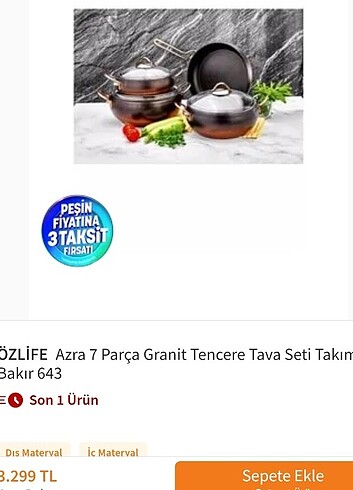 Beden gri Renk Özlife Azra 7 parca granit tencere seti