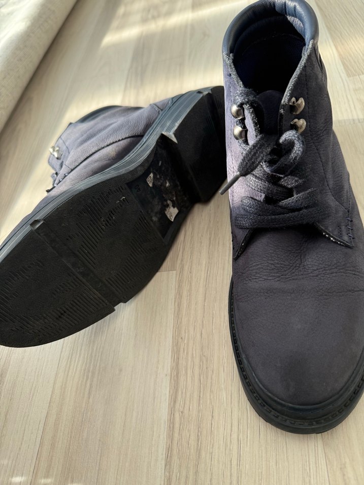 Lacivert Süet Erkek Botları Bağcıklı - Görsel 3