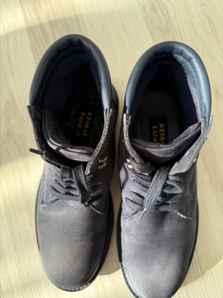 Lacivert Süet Erkek Botları Bağcıklı - Görsel 2