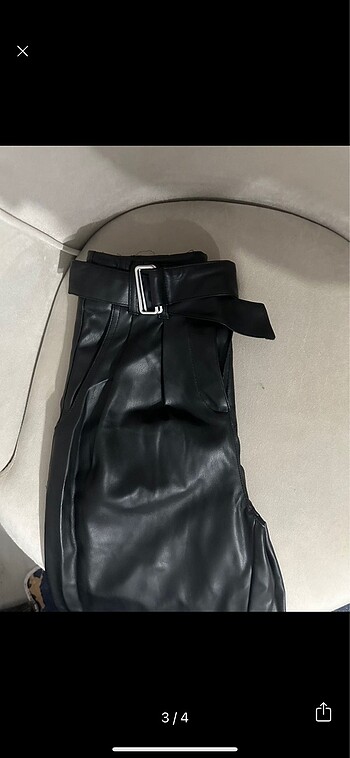 xs Beden BERSHKA SLOUCHY DERI PANTOLON