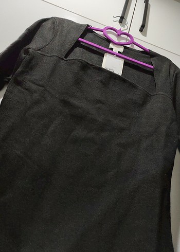 H&M Siyah Uzun Kollu Triko Elbise - Görsel 4