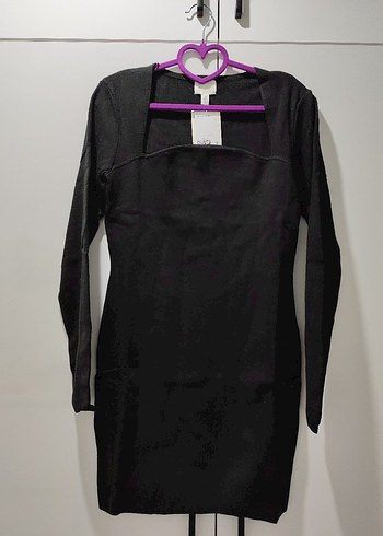 H&M Siyah Uzun Kollu Triko Elbise - Görsel 2