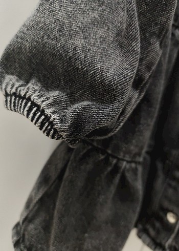 LC Waikiki Kız Çocuk Siyah Denim Düğmeli Elbise - Görsel 5