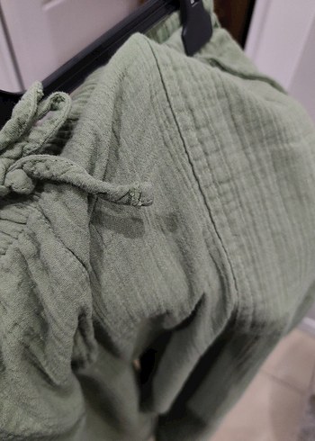 LC Waikiki Kadın Yeşil Pamuklu Bol Kesim Pantolon - Görsel 5