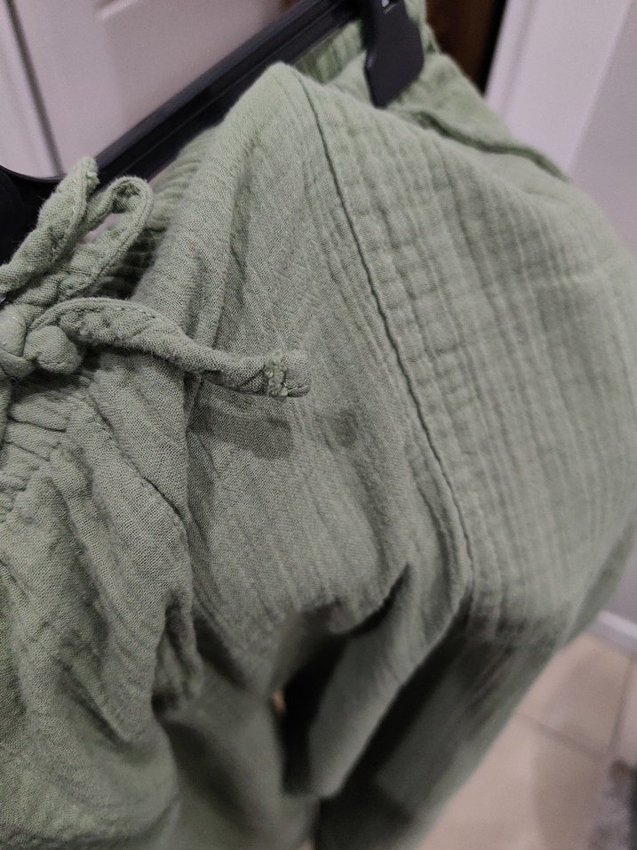 LC Waikiki Kadın Yeşil Pamuklu Bol Kesim Pantolon - Görsel 5