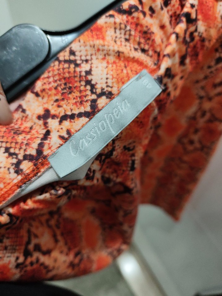 Renkli Yılan Desenli Midi Etek - Görsel 4