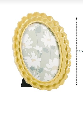  Beden ÇERÇEVE #cerceve.Pastel Sarı Dekoratif Oval Çerçeve