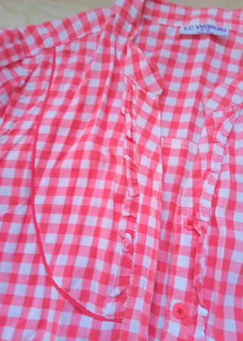 15-16 YAŞ LCW GÖMLEK #gömlek#lcw#Pembe Kareli Uzun Kollu  Gömlek - Görsel 6