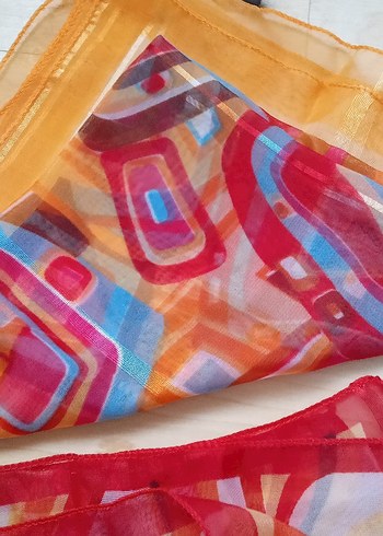 FULAR#fular(ADET FİYATI)#Şeffaf, Renkli Kadın Fular - Görsel 3