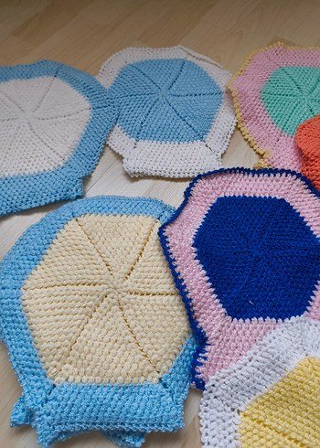 Renkli Örgü Banyo Süngeri Seti - Görsel 3