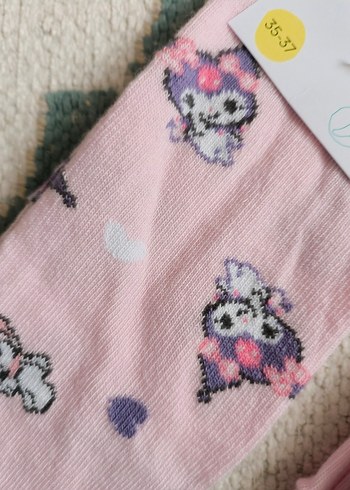 KUROMİ  DESENLİ DİZ ALTI ÇORAP #kuromi#çorao - Görsel 4