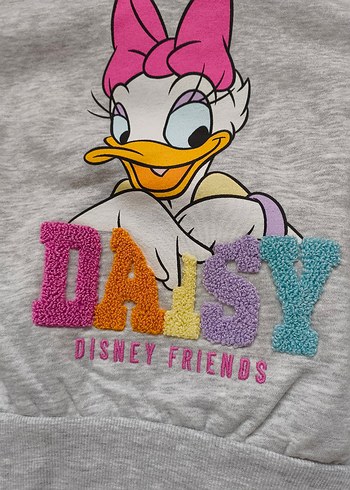 8-10 YAŞ H&M DİASY DUCK SWEATSHİRT #disney#daisyGri  Sweatshirt - Görsel 2
