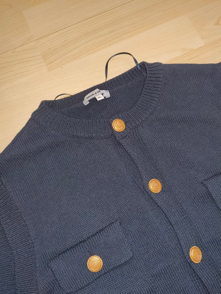 40 BEDEN TRİKO YELEK#triko#yelek#Düğmeli Lacivert  Triko Süveter - Görsel 2