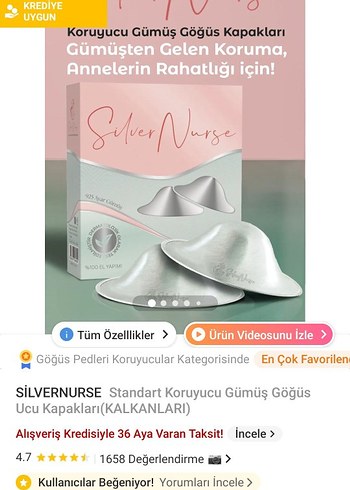 SilverNurse Gümüş Göğüs Kapakları - Gri