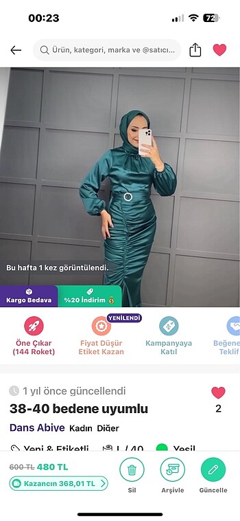1 defa giyildi . Yenidir