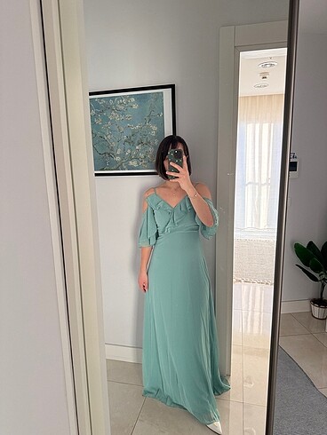 Milla uzun abiye sifon elbise