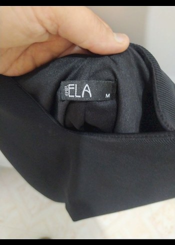 Siyah V Yaka Kolsuz Günlük Elbise ve kot elbise - Görsel 2