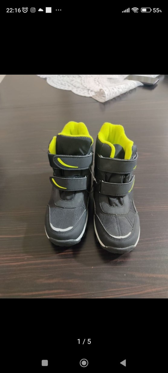 Gri Erkek Çocuk Cırt Cırtlı Bot çok kaliteli - Görsel 4