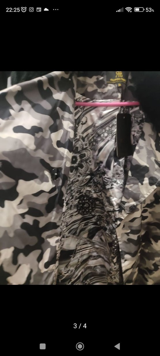 Kürk Detaylı Gri Kamuflaj Mini Kışlık Kadın Mont - Görsel 3