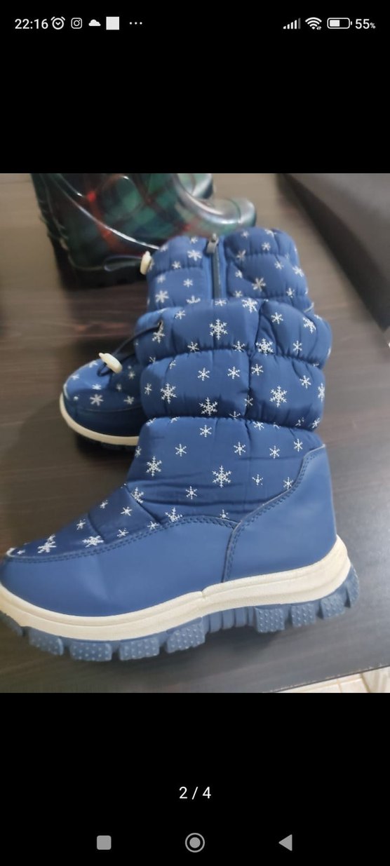 Kız Çocuk Renkli Baskılı Mavi Bot - Görsel 3