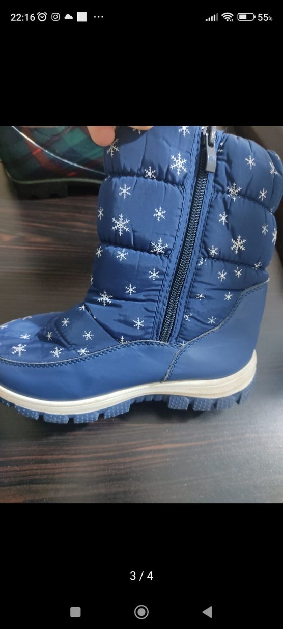 Kız Çocuk Renkli Baskılı Mavi Bot - Görsel 2