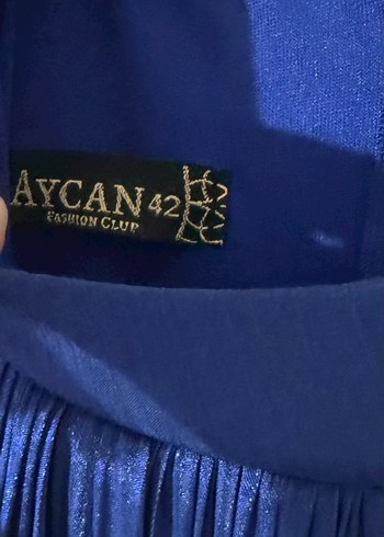 Uzun Kol Drapeli Lacivert Tesettür Abiye - Görsel 7