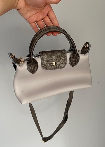 Gri Yılan Desenli Deri Kadın Çanta - Görsel 8