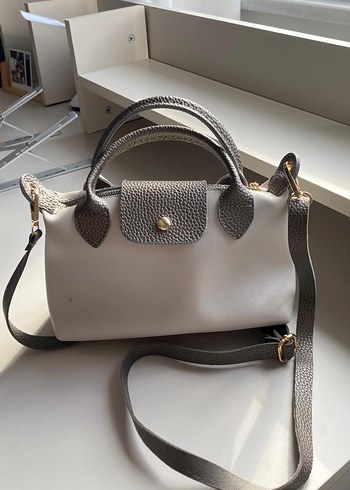 Gri Yılan Desenli Deri Kadın Çanta - Görsel 6