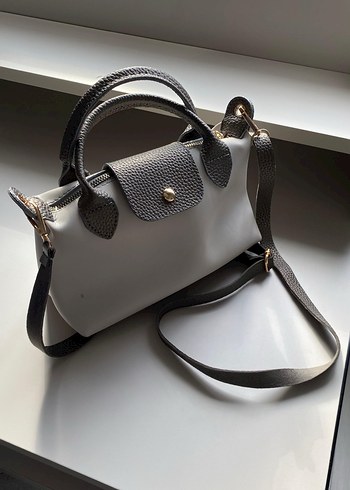 Gri Yılan Desenli Deri Kadın Çanta - Görsel 2