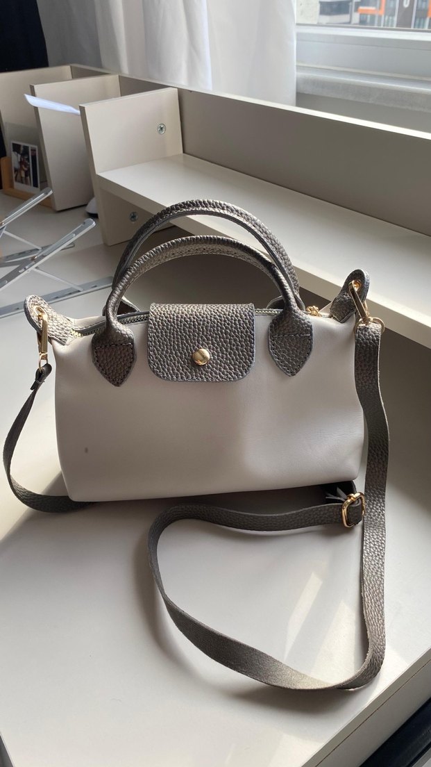 Gri Yılan Desenli Deri Kadın Çanta - Görsel 3