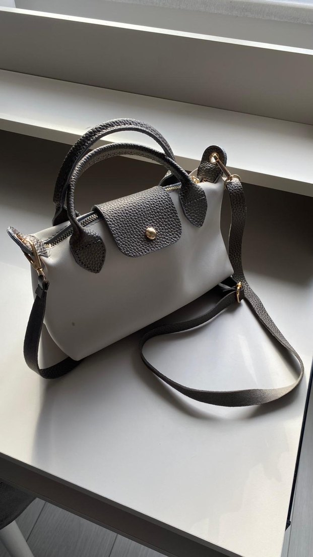 Gri Yılan Desenli Deri Kadın Çanta - Görsel 5