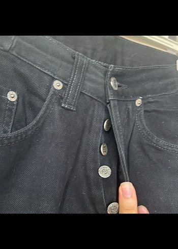 m Beden siyah Renk Kadın Siyah Regular Fit Midi Denim Pantolon