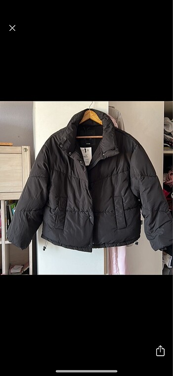 siyah oversize mont