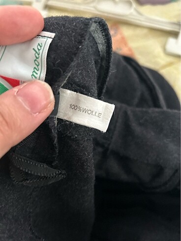 xs Beden siyah Renk yün pantolon