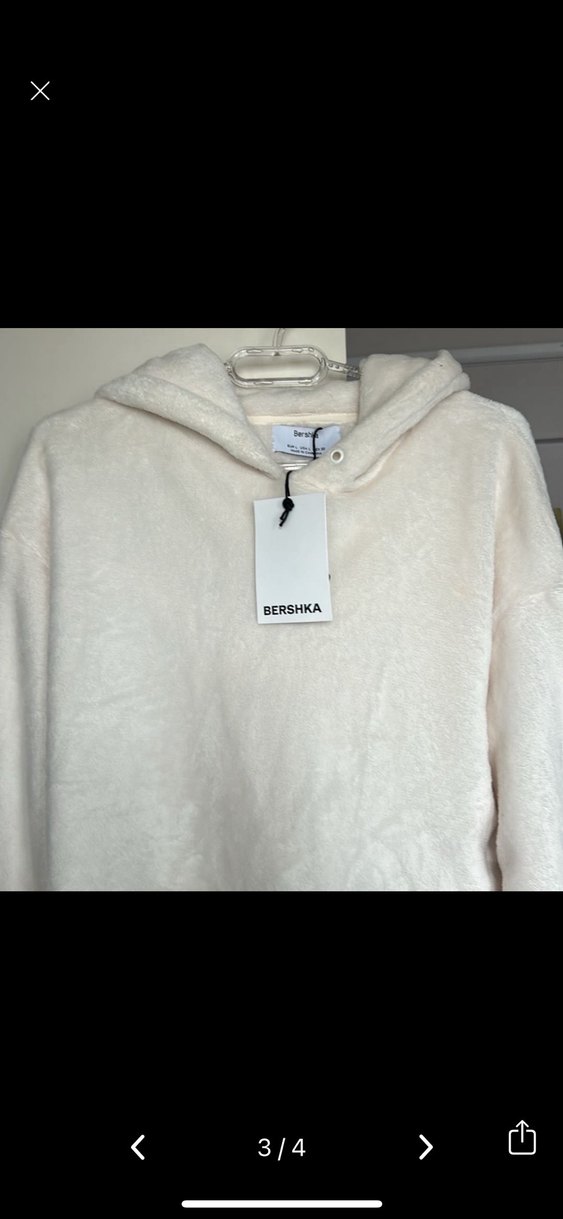 Beyaz Kapüşonlu Kadın Sweatshirt - Görsel 2