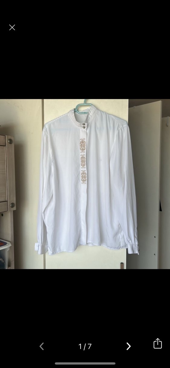 Nakış Detaylı Beyaz Kadın Gömlek - Görsel 2