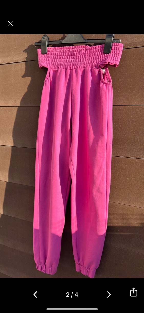 Pembe Bağcıklı Kadın Eşofman Altı - Görsel 2