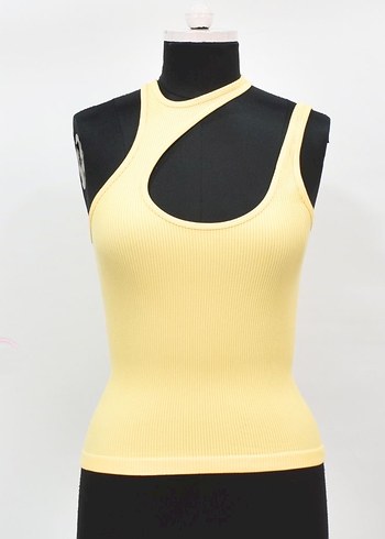 Sarı Kısa Kollu Kadın Atlet - Görsel 3