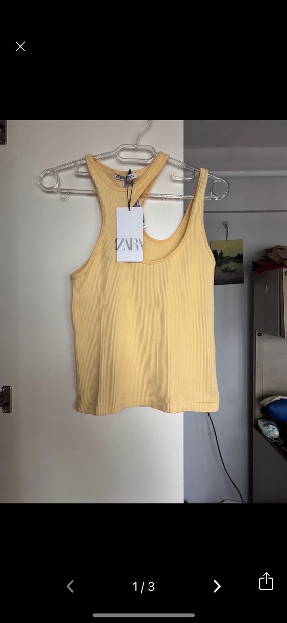 Sarı Kısa Kollu Kadın Atlet - Görsel 2