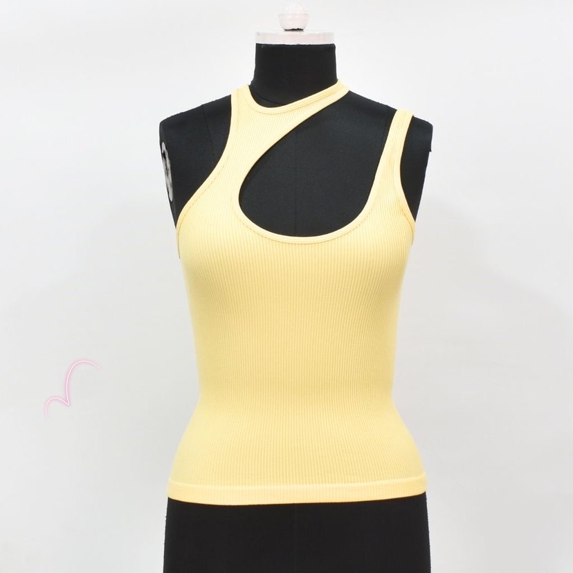 Sarı Kısa Kollu Kadın Atlet - Görsel 3