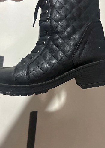 Siyah Kadın Goth Bot, Tokalı, Blok Topuklu - Görsel 5