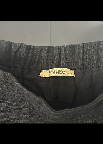 Siyah Kemerli Kadın Keten Pantolon - Görsel 3